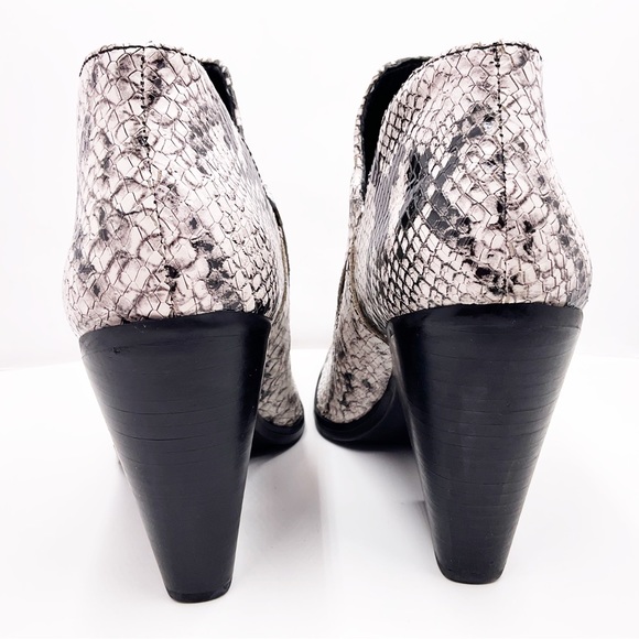 {Naturalizer} Rosetta Snakeskin Embossed Pointed Toe Block Heel Boot - Picture 9 of 16